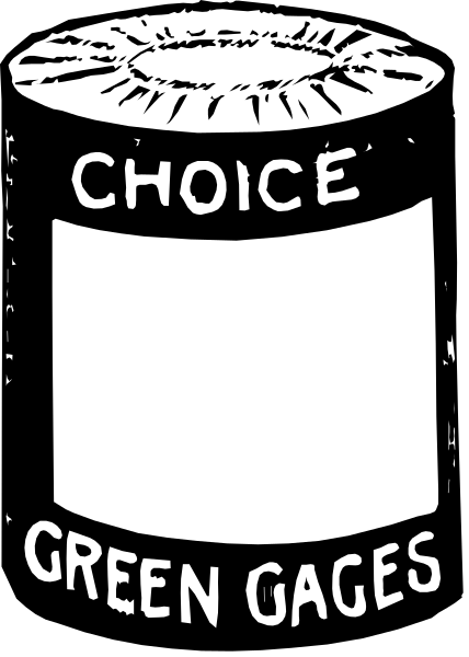 The black and white logo of Green Cages with a can on top that says "Choice".