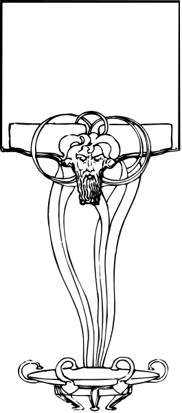 The image shows a black and white illustration of an award with two crossed swords on top, flanked by wings at either end; in between them is a shield bearing what appears to be a cross symbol within it.