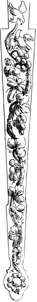 The image shows a black and white photo of an object with multiple parts that appear to be connected together forming some sort of structure or device.