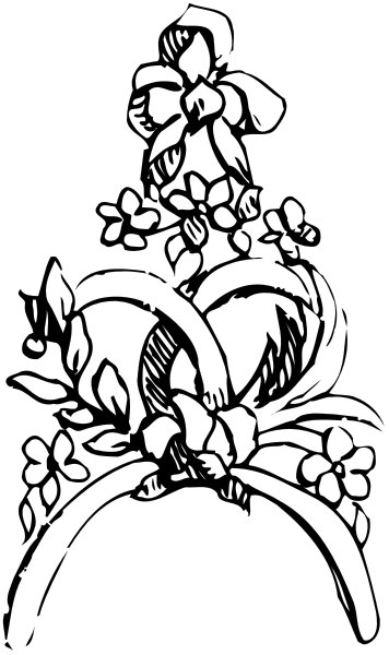 The black and white photo shows a floral arrangement with flowers on stems against an abstract background that has vertical lines resembling blinds.