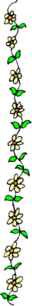 The image shows a row of daisies with green stems on what appears to be a gray background.