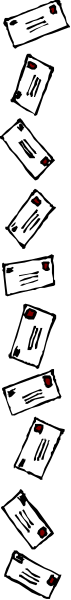 The image shows a row of nine identical red stop signs lined up vertically against a black background with white borders on either side.