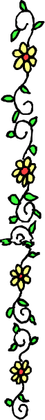 The image shows a gray background with two lines of green dots forming an abstract pattern that resembles flowers along their length.