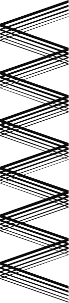 The image shows a gray background with black lines forming an abstract pattern that resembles a stylized representation of a building facade on one side and what appears to be a series of vertical bars or columns in varying shades of darker grey, creating a sense of depth and structure within the composition.