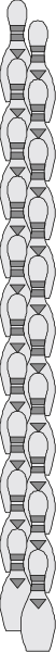 The image shows a long line of identical figures standing next to each other against an unidentified background with no distinguishable features.