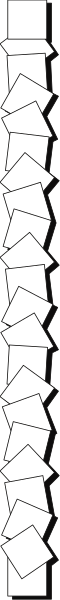 The image shows a gray background with two lines of paper clips on it that appear to be arranged vertically downwards from left to right in descending order by size.