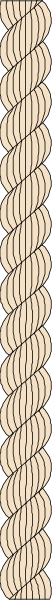 The image shows a long line of donuts with different toppings on them against a gray background.