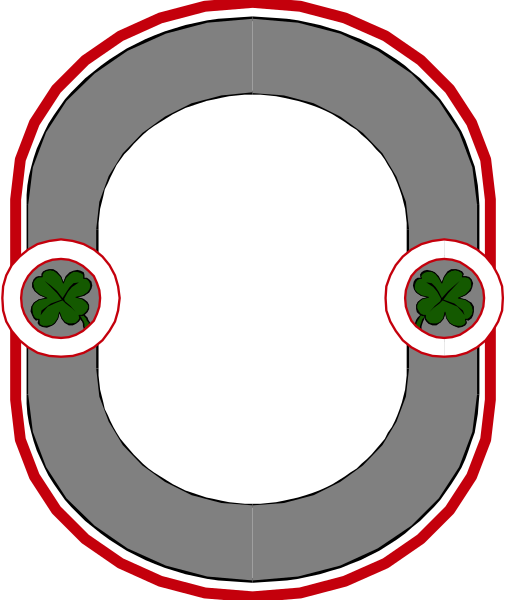 The image shows a stylized representation of an oval with two circular shapes inside it on either side, set against a dark background that resembles night sky stars; there is no text present in this clip-art illustration.