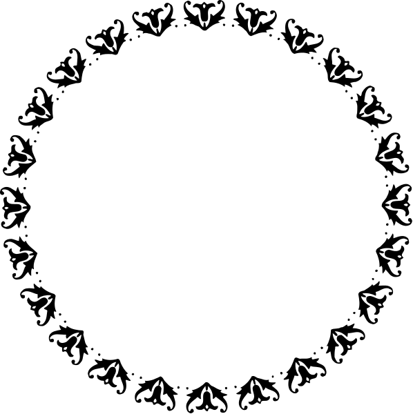 The black background contains a pattern of white dots arranged to form an irregular circle with no visible content within it.