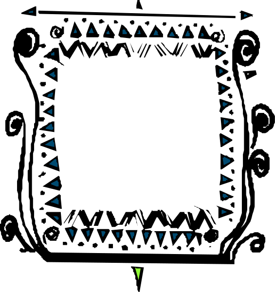 The image shows a black background with white lines forming an irregular shape that resembles a map of some sort, possibly indicating roads or paths on it; there is also what appears to be a small blue dot at one corner and two green dots near each other in another part of the design.