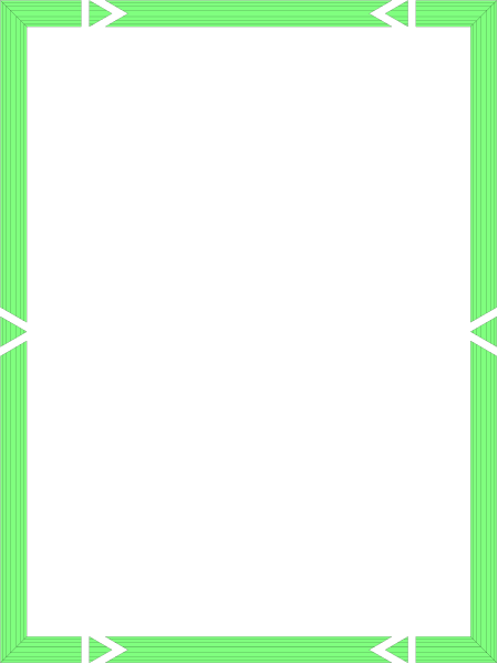 The image shows a simple black rectangle with two green lines on either side of it against an off-white background.