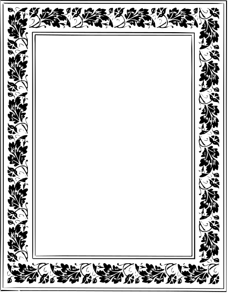 The image shows a black frame with an empty white space inside it against a gray background.