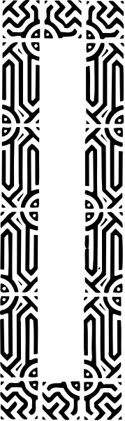 The image shows a black and white pixelated representation of an outdoor scene with trees on either side of what appears to be a pathway leading towards a bright light in the distance under a starry sky at night, suggesting it could represent stargazing or exploration through nature during evening hours.