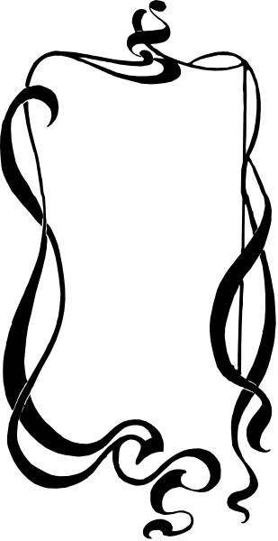 The image shows a black and white photo of an object with curved lines forming its shape against a dark background.
