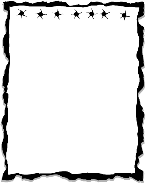 The image shows a blank piece of paper with lines for writing inside an old scroll frame that has been torn at both ends to create two separate pieces; there is no text on it.