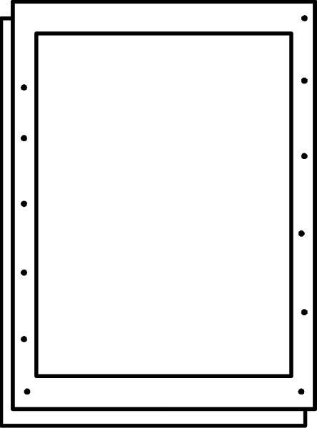 The image shows a simple line drawing of an open door with two rectangles on either side that appear to be doors within rooms but without any interior details visible in this clip-art representation.