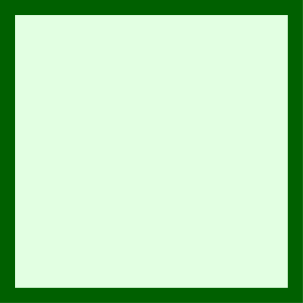 The image shows a green square with white border on top of it.