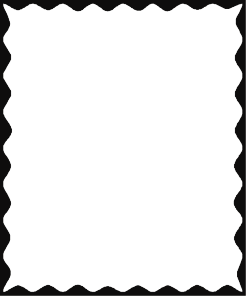 The image shows a blank white space with black borders on all sides within an irregularly shaped frame that has wavy lines along its edges.