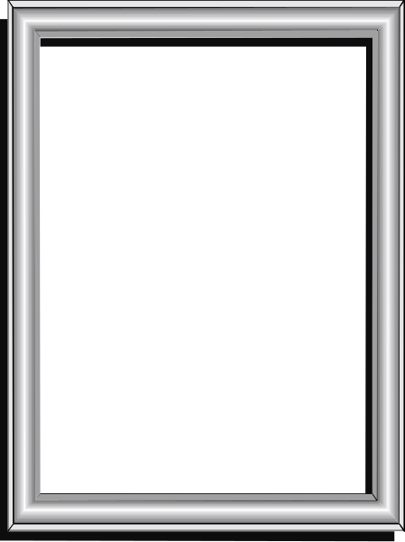 The image shows a simple black frame with white lines inside it against a grey background.