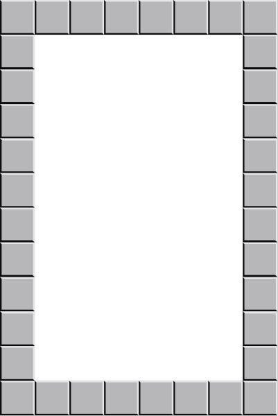 The image shows a black square with white tiles around it on a gray background.