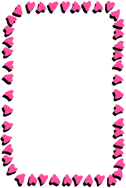 The image shows a black rectangle with pink hearts scattered around it on top of what appears to be a gray background.