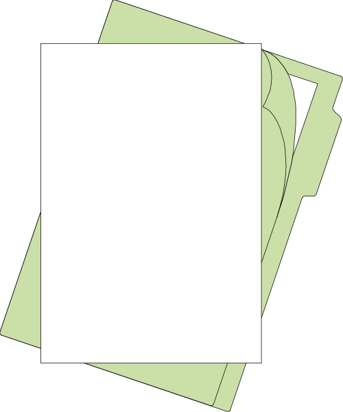 The image shows a blank piece of paper with two folded papers on top of it against an indistinct background that appears to be dark in color.