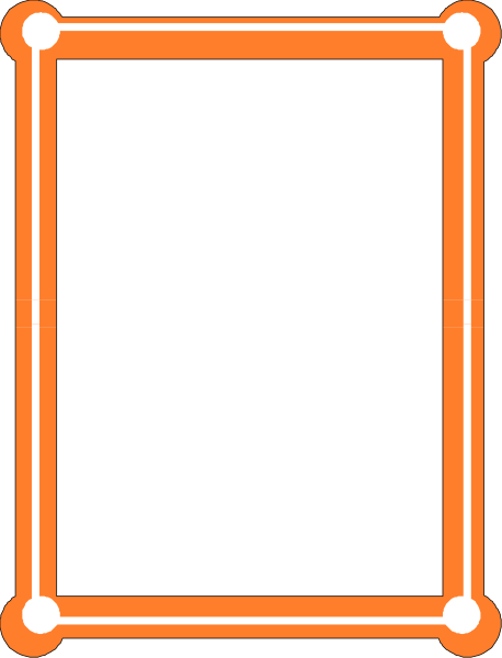 The image shows a simple graphic of an orange frame with white lines inside it against a black background on what appears to be a computer screen displaying this picture as its content.