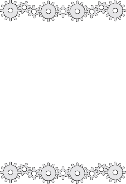 The image shows a black background with white geometric shapes that resemble gears forming patterns across it.