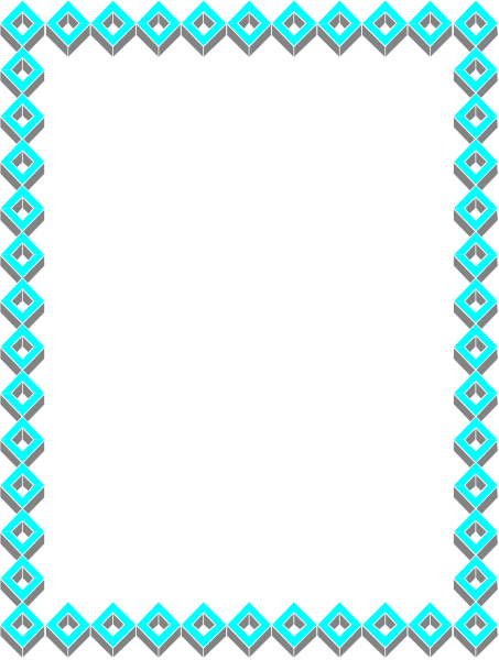 The image shows a stylized blue border with white diamond shapes around an empty black rectangle on what appears to be a gray background.