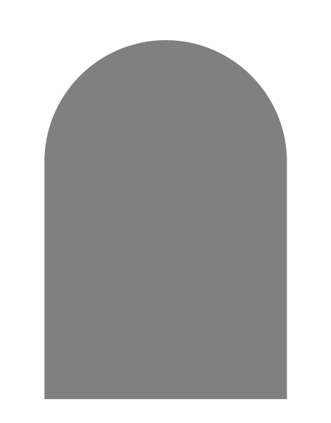 The image shows a simple black and white illustration of an archway with two rectangles on either side forming its shape against a plain background.