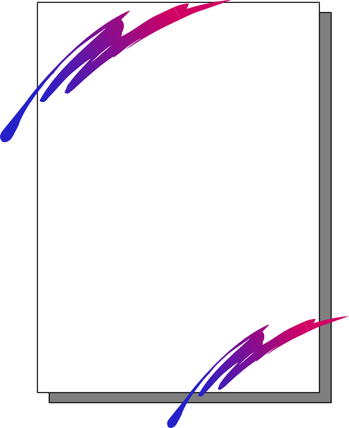 The image shows a blank white piece of paper with colorful lines on it inside an open book that is placed within another larger book lying flat in front of what appears to be a computer monitor displaying neon-colored graphics and text, all set against a gray background.