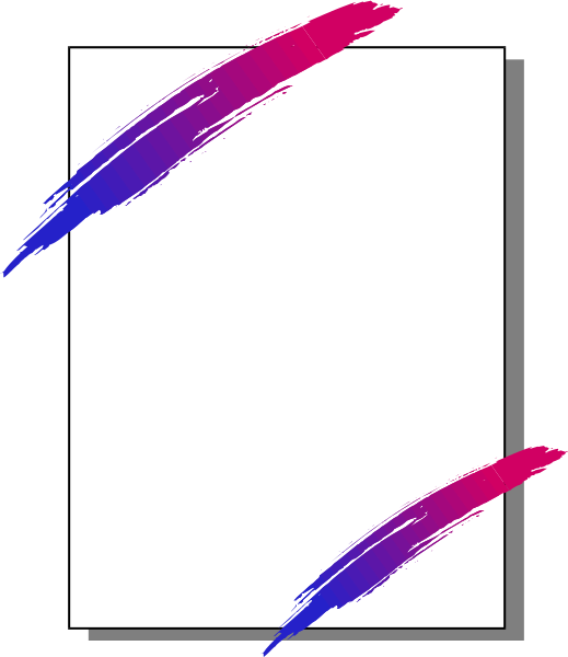 The image shows a blank piece of paper with colorful lines on it inside an envelope that has been sealed shut by two blue stripes at its top right corner.