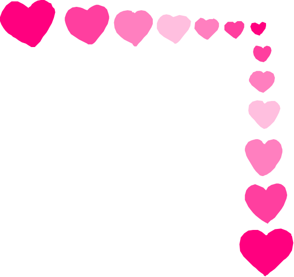 The image shows a black background with pink hearts forming an abstract pattern that resembles a border around what appears to be a blank space in the center of the frame.