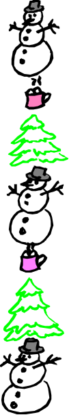 The image shows a sequence of Christmas trees with varying heights against a gray background; there is no text present within this small clip-art image.