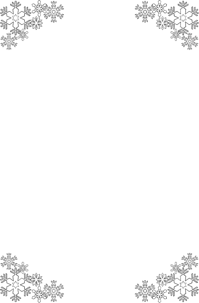 The image shows a black square with white snowflakes around it against an indistinct background that appears to be dark grey in color.