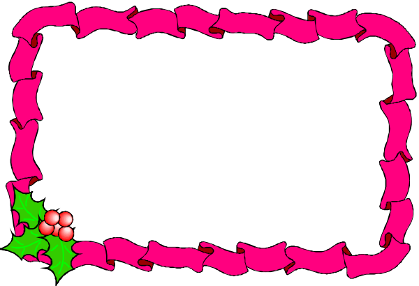 The image shows a black background with pink borders containing various shapes that resemble candy canes; there is no text present in this clip-art illustration.