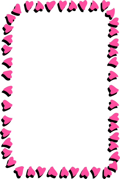 The image shows a black rectangle with pink hearts scattered around it on top of what appears to be an abstract background that resembles stars in space.