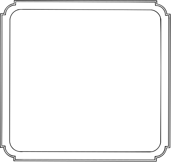 The image shows a simple black and white line drawing of two rectangles with rounded corners placed side by side against an unadorned background.