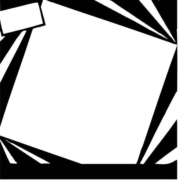 The image shows a black background with two white lines that appear to be abstract representations of shapes or figures; it's difficult to discern any clear details due to its simplicity.