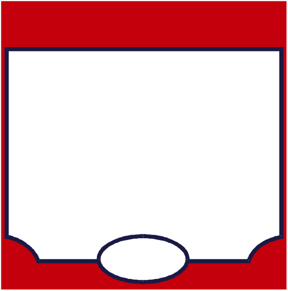 The image shows a red rectangular box with white borders on top of another similar but smaller rectangle that is also bordered in blue.