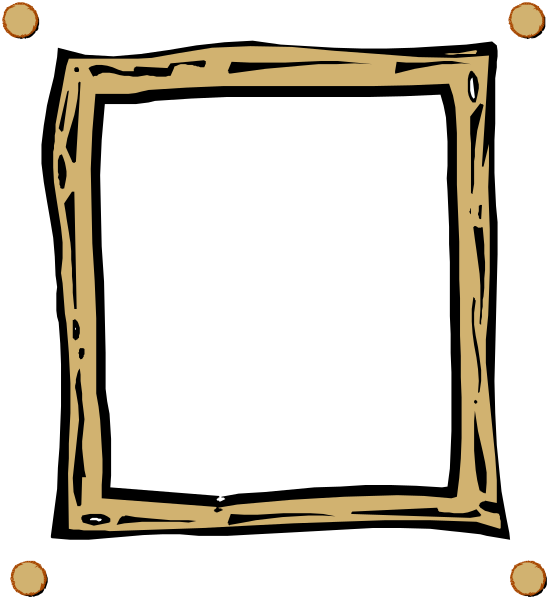 The image shows a simple blackboard with white lines indicating its edges within an orange border on what appears to be a wooden frame against a dark background.