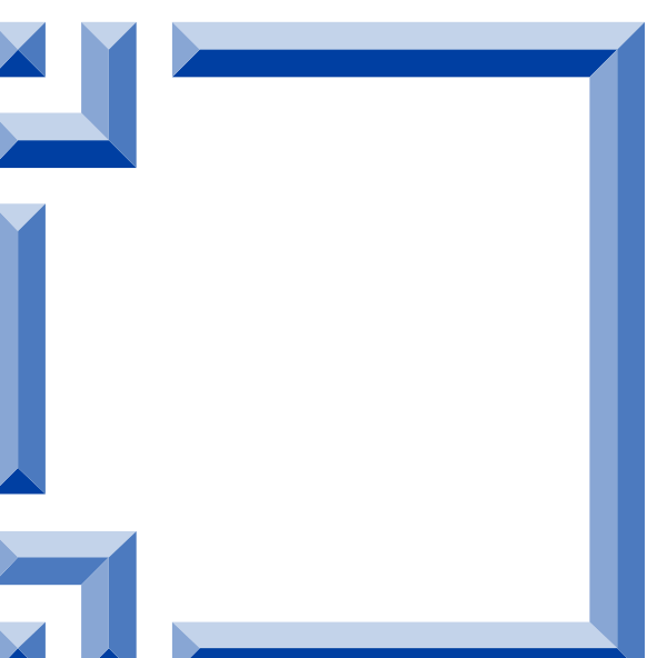 The image shows a blue border with an intricate pattern inside it forming what appears to be a square frame around nothingness within that space.