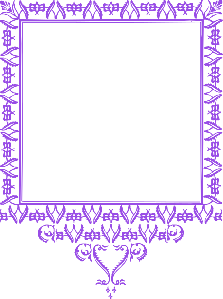 The image shows a purple frame with an empty space inside it against a white background; there is no text present within this clip-art graphic.