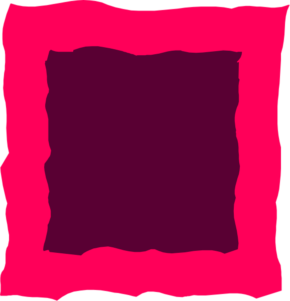 The image shows a simple graphic with two squares: on top left there is an empty square of pink color; below it to its right lies another smaller rectangle filled in black.