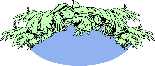 The image shows a stylized depiction of an island with palm trees on top surrounded by water at its base; there is no text present in this clip-art illustration.