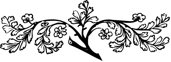 The image shows a decorative border with floral patterns at its center against a plain background.