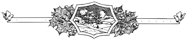 The image shows a black and white banner with an emblem on it featuring what appears to be a shield design at its center, surrounded by decorative elements such as flowers and leaves.