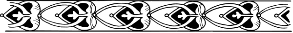 The image shows a black and white pattern with intricate designs that resemble stylized leaves or feathers along its length.