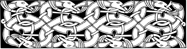 The image shows a black and white pattern with various shapes that resemble stylized letters forming an abstract design on what appears to be fabric or paper material.