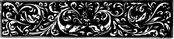 The image shows a decorative border with intricate designs resembling scrollwork on what appears to be an interior wall surface in black-and-white tones against a neutral background.